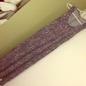 Pink and blue print maxi dress